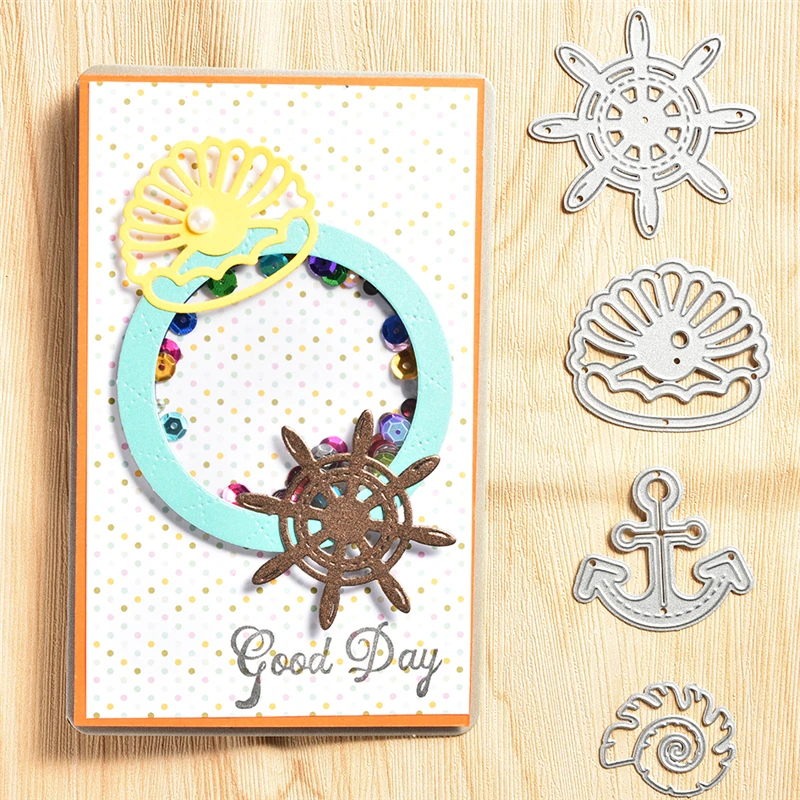 

GJCrafts Anchor Metal Cutting Dies Marine Life Shell DIY Etched Dies Craft Paper Card Making Scrapbooking Embossing New 2019