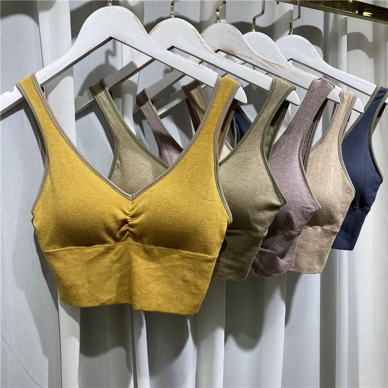 Top Sports Bra Beautiful Back Underwear Seamless Latex Wrapped Chest Yoga Bodice Threaded Vest Suspenders Tube Ladies Women 
Top Sports Bra Beautiful Back Underwear Seamless Latex Wrapped Chest Yoga Bodice Threaded Vest Suspenders Tube Ladies Women