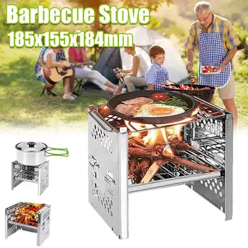 Portable Stainless Steel BBQ Grill Folding Wood Stove Outdoor Camping Picnic Tool Mini Non-stick Surface Barbecue Grill
Portable Stainless Steel BBQ Grill Folding Wood Stove Outdoor Camping Picnic Tool Mini Non-stick Surface Barbecue Grill