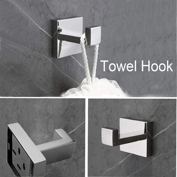 Chrome Bathroom Hardware Accessory Set Including Towel Bar Toilet Paper Holder Towel Holder Robe Hook Premium SUS304 Stainless S
Chrome Bathroom Hardware Accessory Set Including Towel Bar Toilet Paper Holder Towel Holder Robe Hook Premium SUS304 Stainless S
