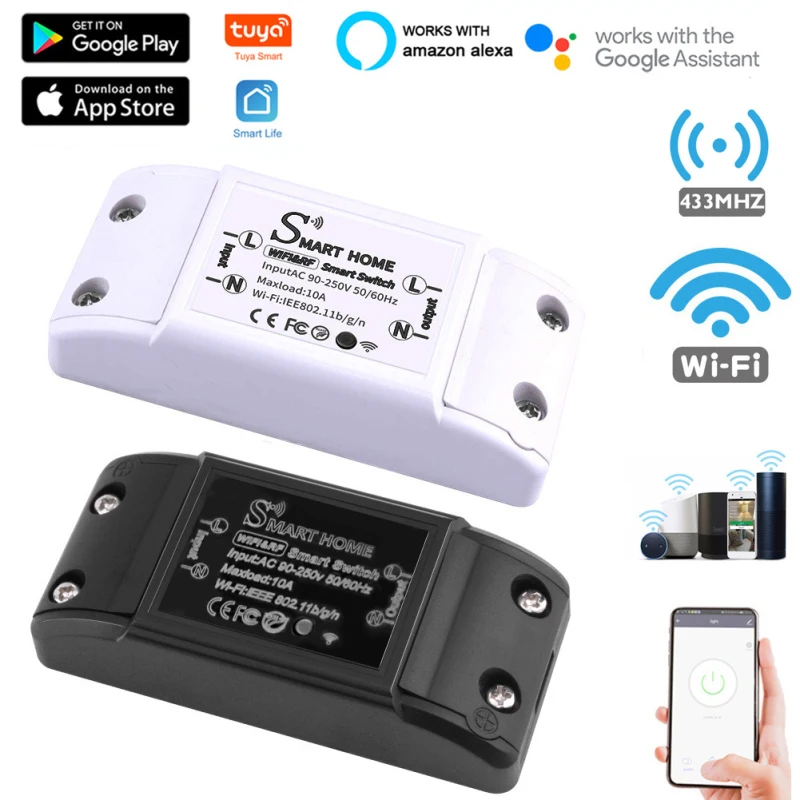 WiFi+RF 433 Remote Control Tuya WIFI Smart Switch Module Four Control Methods Support Google Home Amazon Alexa 2020
WiFi+RF 433 Remote Control Tuya WIFI Smart Switch Module Four Control Methods Support Google Home Amazon Alexa 2020