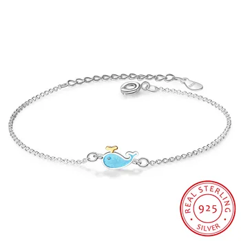 Handmade Personality New Exquisite 925 Sterling Silver Jewelry Female Blue Epoxy Whale Fish Temperament Bracelets SB10 
Handmade Personality New Exquisite 925 Sterling Silver Jewelry Female Blue Epoxy Whale Fish Temperament Bracelets SB10