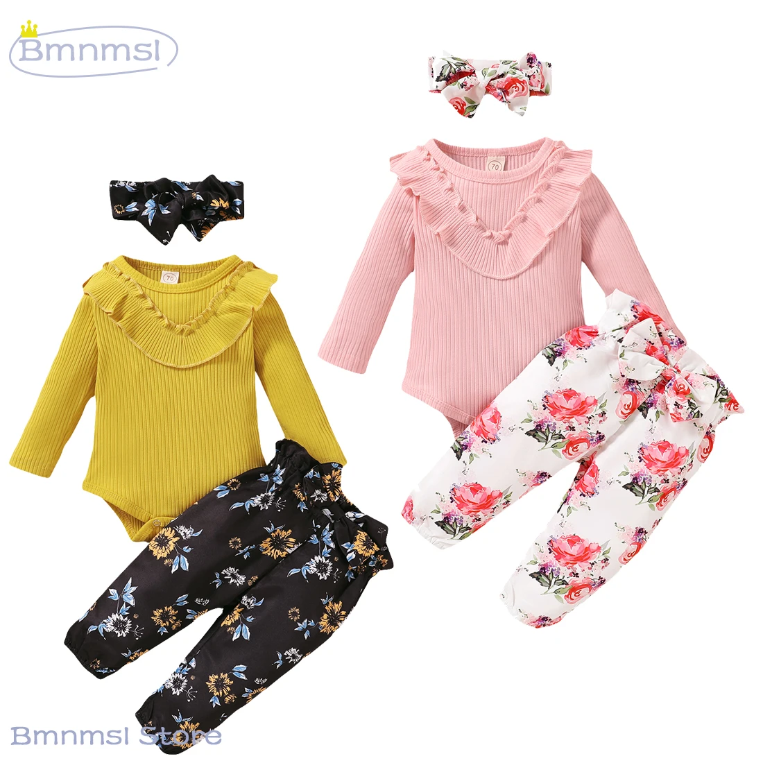 0-18M Autumn Spring Newborn Baby Girls Clothes Set Floral Print Long Ruffle Sleeve Romper Bow Trousers Headband 3 Pcs Outfits
0-18M Autumn Spring Newborn Baby Girls Clothes Set Floral Print Long Ruffle Sleeve Romper Bow Trousers Headband 3 Pcs Outfits