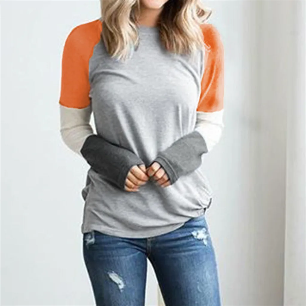 2019Top Women Casual Loose Patchwork Half Sleeve O-Neck T Shirts Tops Long Sleeve
2019Top Women Casual Loose Patchwork Half Sleeve O-Neck T Shirts Tops Long Sleeve