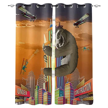 Sloths Plane Window Curtains Living Room Kitchen Curtains for Bedroom Left and Right Biparting Open Curtains
Sloths Plane Window Curtains Living Room Kitchen Curtains for Bedroom Left and Right Biparting Open Curtains