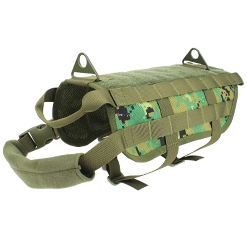 Army Tactical camouflage Dog Vest Training Service Dog Vests Hunting Molle Nylon Adjustable Dog Harness with Handle
Army Tactical camouflage Dog Vest Training Service Dog Vests Hunting Molle Nylon Adjustable Dog Harness with Handle