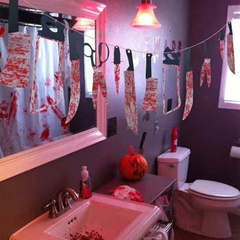 Terror Hanging Decoration Simulating 8pcs Plastic Blood Knives Door Curtain For Halloween Portable
Terror Hanging Decoration Simulating 8pcs Plastic Blood Knives Door Curtain For Halloween Portable
