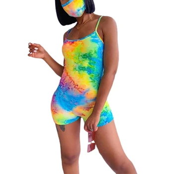 Tie Dye Women Bodycon Rompers Strap Sleeveless 2020 Fashion Shorts Playsuits Active Wear Night Club Bodycon Printed Playsuit
Tie Dye Women Bodycon Rompers Strap Sleeveless 2020 Fashion Shorts Playsuits Active Wear Night Club Bodycon Printed Playsuit