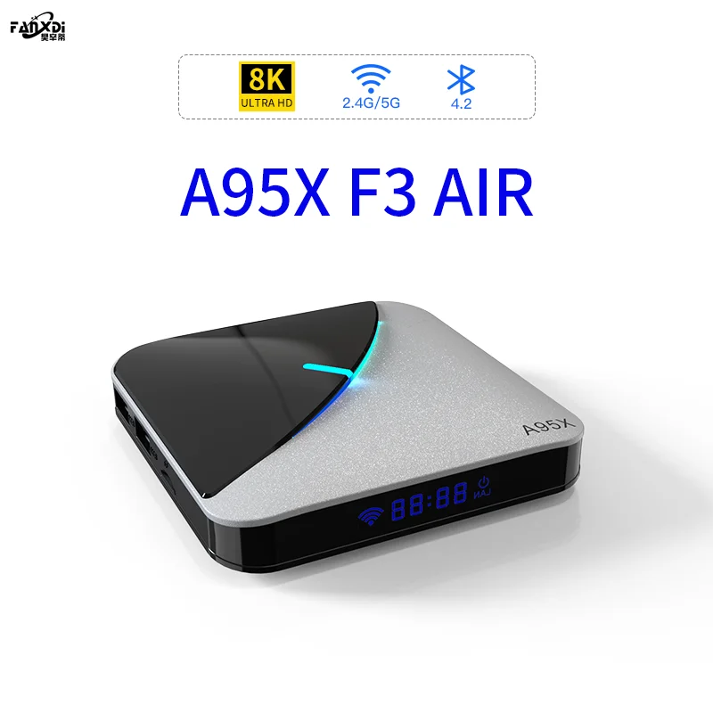 2020 NEW A95X F3 Air 8K TV Box Android 9.0 Set top box 2.4G/5G WIFI Smart TVBOX 16G 32G 64G Amlogic S905X3
2020 NEW A95X F3 Air 8K TV Box Android 9.0 Set top box 2.4G/5G WIFI Smart TVBOX 16G 32G 64G Amlogic S905X3