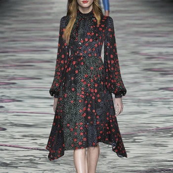 2020 runway women vintage bow stand collar printed lantern sleeve dresses autumn asymmetrical knee length female dress y344
2020 runway women vintage bow stand collar printed lantern sleeve dresses autumn asymmetrical knee length female dress y344