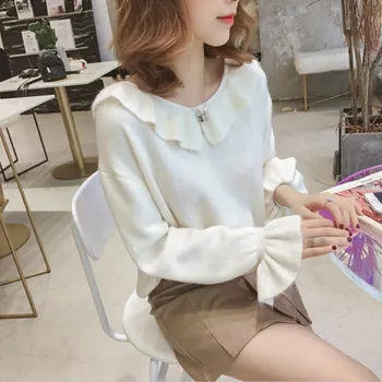 4xl good quality plus big size latest women spring autumn winter 2020 cute sweet black white loose sweaters female A5484 
4xl good quality plus big size latest women spring autumn winter 2020 cute sweet black white loose sweaters female A5484