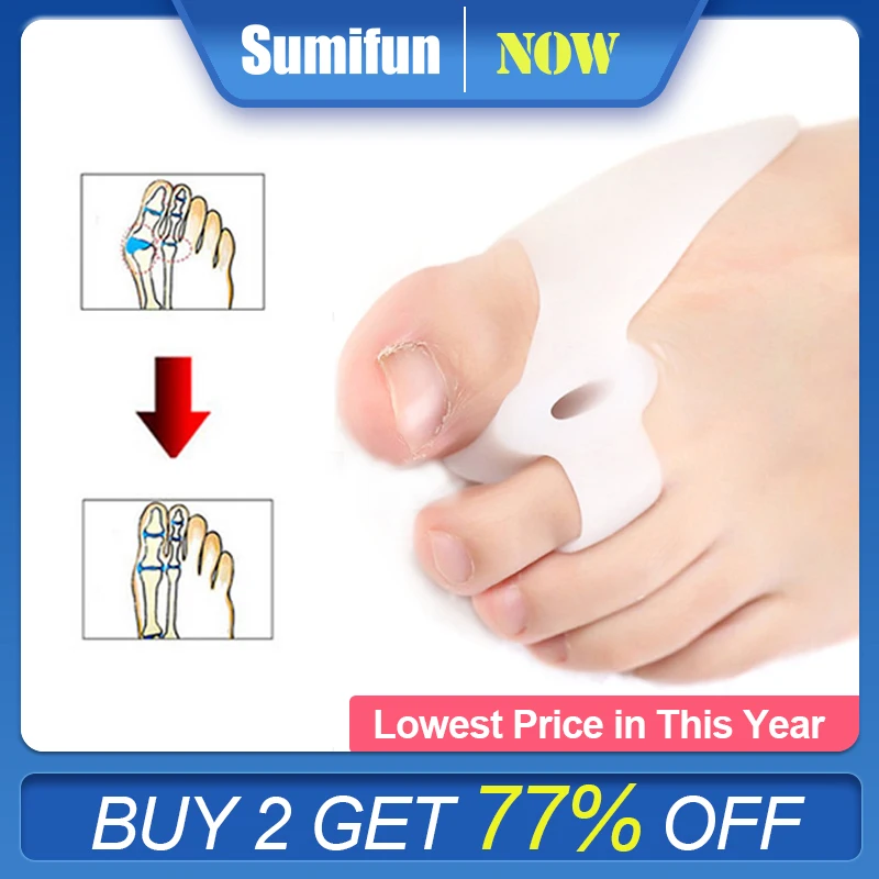 2Pcs Silicone Gel Big Toe Corrector Thumb Valgus Protector Orthopedic Foot Two Hole Hallux Separator Bunion Adjuster Pedicure
2Pcs Silicone Gel Big Toe Corrector Thumb Valgus Protector Orthopedic Foot Two Hole Hallux Separator Bunion Adjuster Pedicure