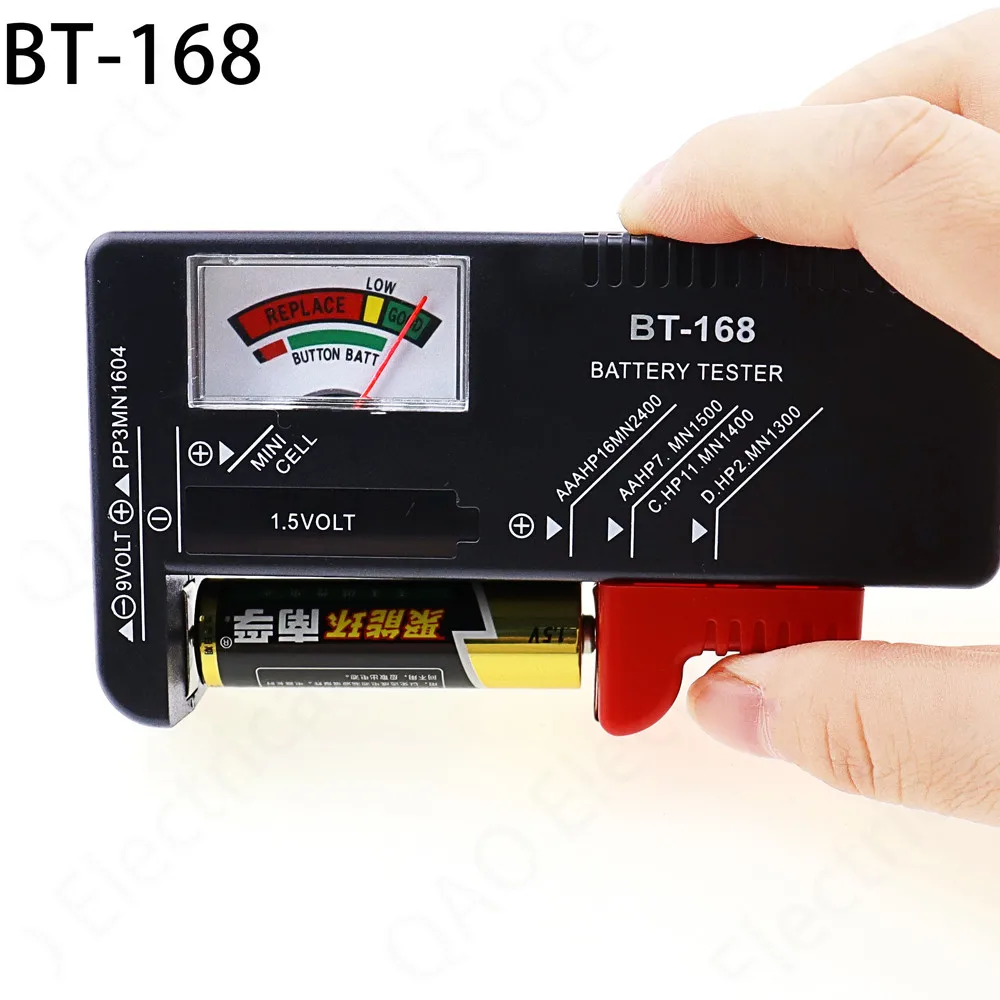 BT-168 AA/AAA/C/D/9V/1.5V batteries Universal Button Cell Battery Colour Coded Meter Indicate Volt Tester Checker BT168 Power
BT-168 AA/AAA/C/D/9V/1.5V batteries Universal Button Cell Battery Colour Coded Meter Indicate Volt Tester Checker BT168 Power