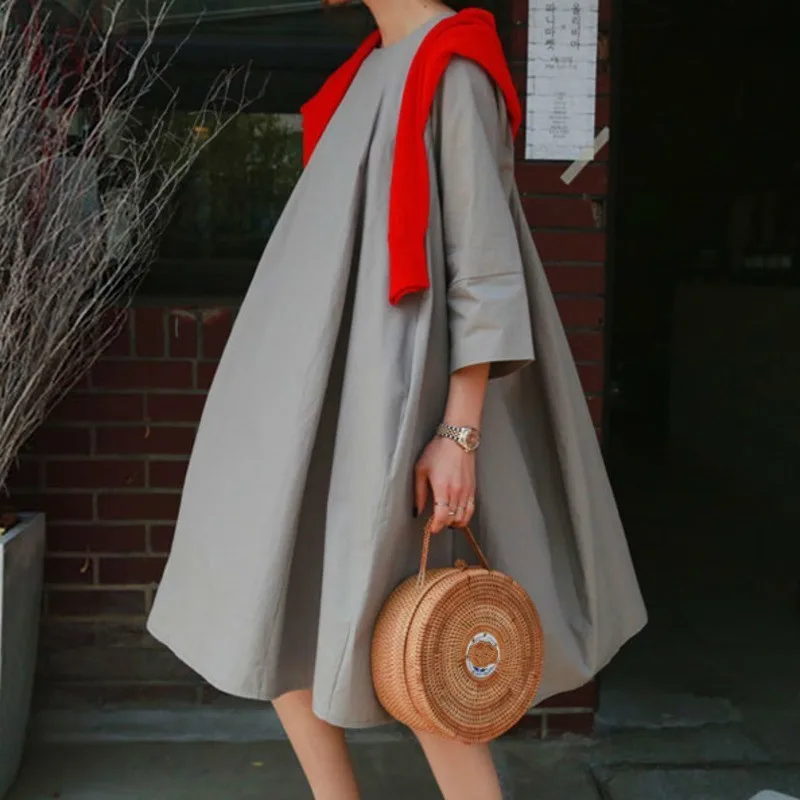 Fashion Tide Loose Pullover O-neck Collar Seven Part Sleeve Spice Joint Women Dress Casual Female Fashion Clothes Pop Nice TB117
Fashion Tide Loose Pullover O-neck Collar Seven Part Sleeve Spice Joint Women Dress Casual Female Fashion Clothes Pop Nice TB117