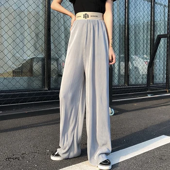 Sense of Fall Wide-legged Pants Woman High Waist Pants Ice Silk Loose Fashionable Casual Pants Woman Elastic
Sense of Fall Wide-legged Pants Woman High Waist Pants Ice Silk Loose Fashionable Casual Pants Woman Elastic
