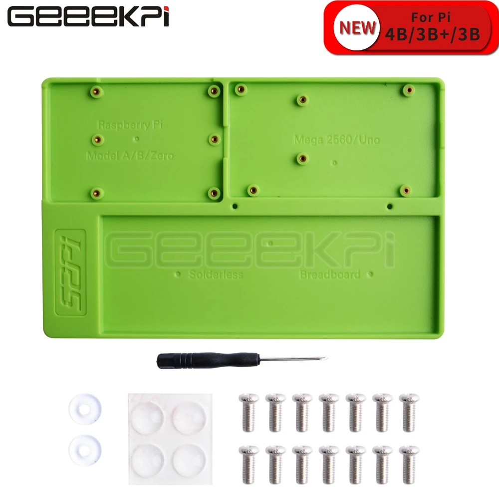 

GeeekPi ABS Experiment Holder Platform Development Breadboard for Raspberry Pi 4 B / 3B+ / 3B / 2B / B+, Zero/W, Mega 2560