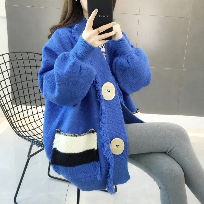 Tassels Loose-Fit Cardigan Women's 2019 New Style Spring Clothing Western Style Large Button Sweater Women's Korean-style Studen
Tassels Loose-Fit Cardigan Women's 2019 New Style Spring Clothing Western Style Large Button Sweater Women's Korean-style Studen
