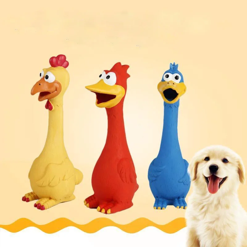 

2020 Newest Screaming Chicken Hot Sell Pets Dog Cats Toys Squeeze Squeaky Sound Funny Toy for Dogs Molar Chew Toys Safety Rubber