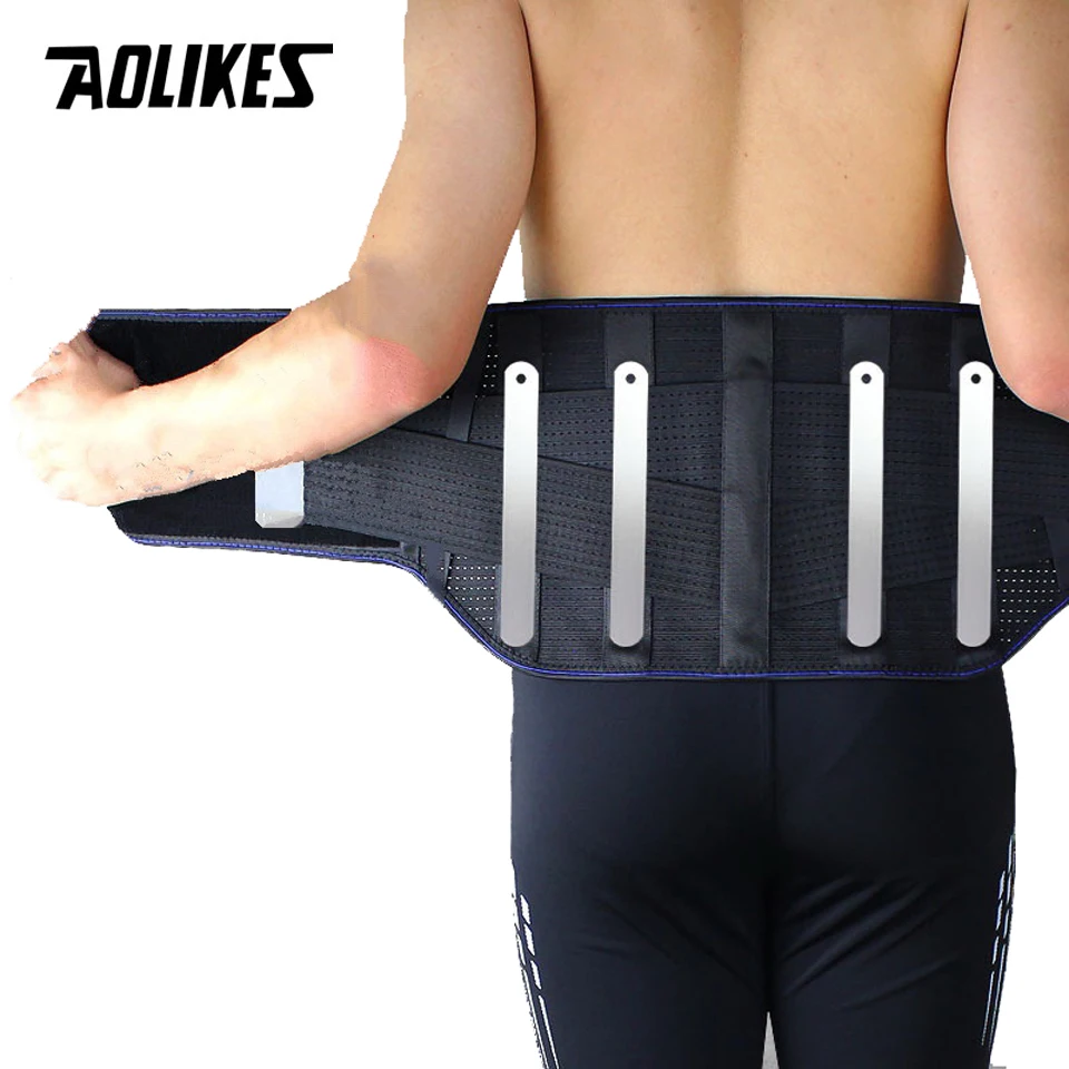 Спортивный мужской пояс AOLIKES для бодибилдинга дышащий сетчатый поддержки талии
