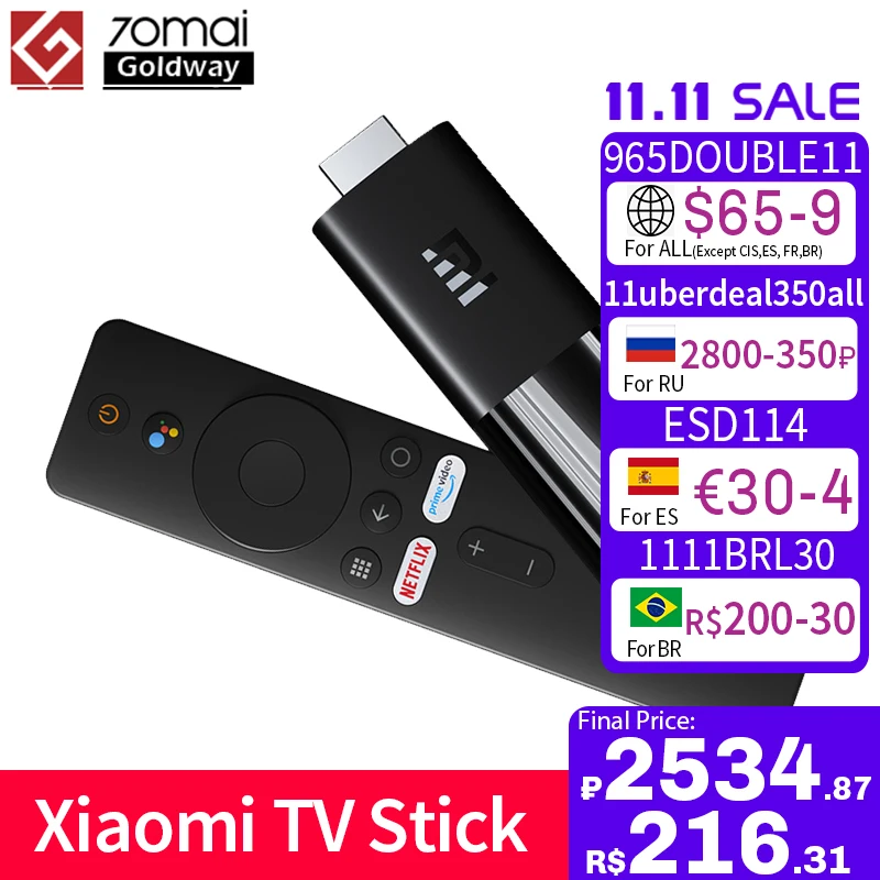 Xiaomi Mi TV Stick смартфон экран 9 0 дюйма четырёхъядерный 1 ГБ ОЗУ 8 Гб ПЗУ | Электроника