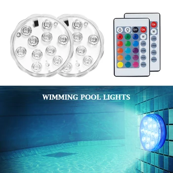 IP68 Waterproof Battery Operated Lamp 10 LED Remote Control Submersible Light Multi Color Submersible LED Underwater Light
IP68 Waterproof Battery Operated Lamp 10 LED Remote Control Submersible Light Multi Color Submersible LED Underwater Light