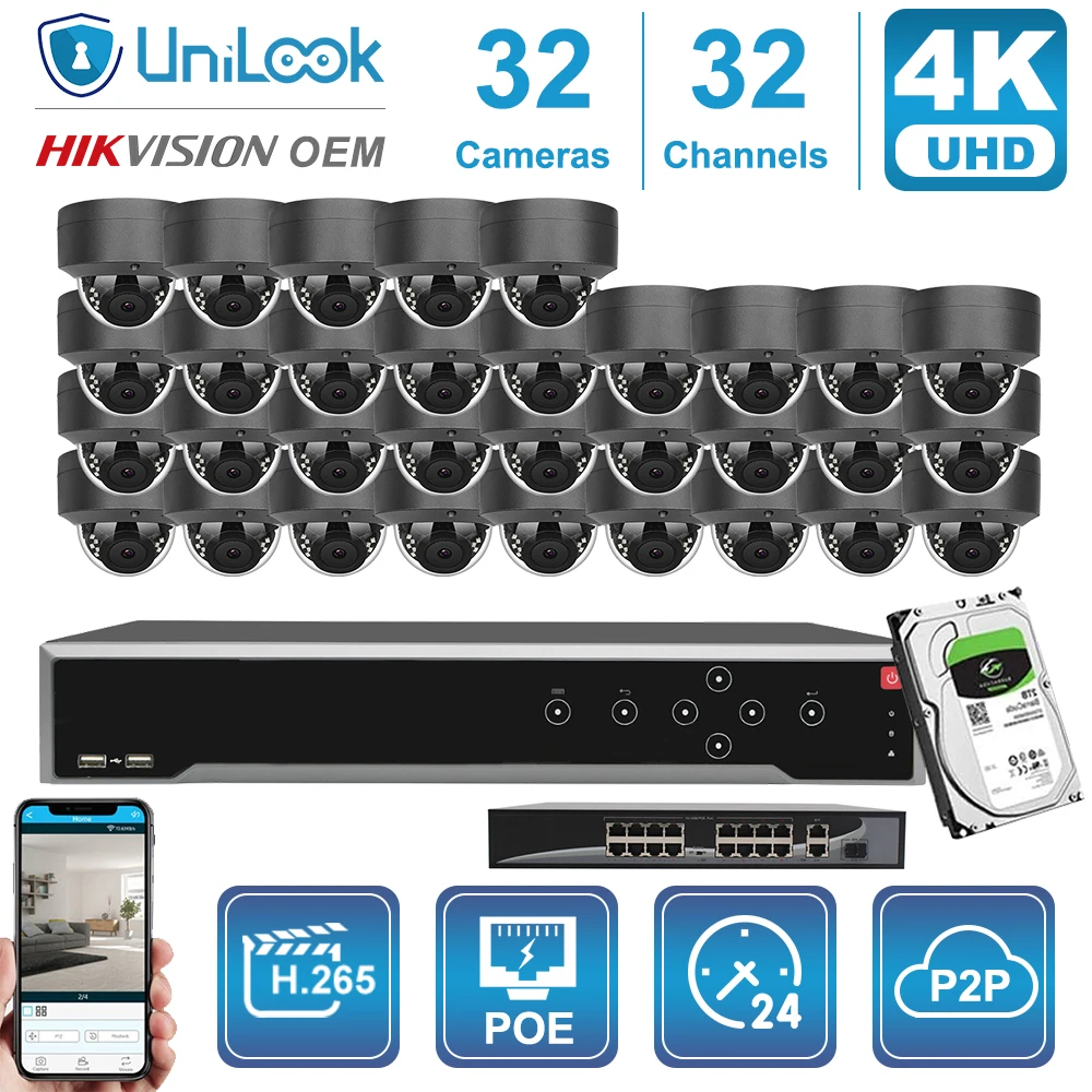 32CH 4k 8MP POE IP Camera Gray NVR Kit Outdoor CCTV Surveillance OEM Hikvision DS-7732NI-I4/16P Customized Plug&Play System
32CH 4k 8MP POE IP Camera Gray NVR Kit Outdoor CCTV Surveillance OEM Hikvision DS-7732NI-I4/16P Customized Plug&Play System