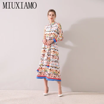 Custom Dress S-7XL 2020 Sping&Fall Flowers Print Turn-Down Collar Full Sleeve Mid-Calf Pleat Plus Size Long Dress Women 
Custom Dress S-7XL 2020 Sping&Fall Flowers Print Turn-Down Collar Full Sleeve Mid-Calf Pleat Plus Size Long Dress Women