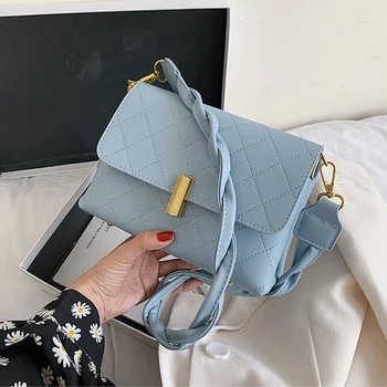 Rhombus Lattice Shoulder Bags for Women Braided Shoulder Strap Design Leather Plaid Small Crossbody Messenger Bag Bolsa Feminina 
Rhombus Lattice Shoulder Bags for Women Braided Shoulder Strap Design Leather Plaid Small Crossbody Messenger Bag Bolsa Feminina