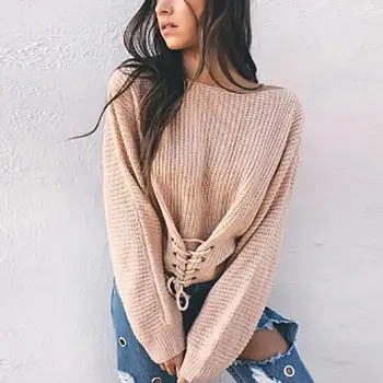 DANALA 2019 Fashion One-neck Sexy Waist Strap Bat Sleeve Sweater For Women Bright Colors Autumn Girl's Elegant Lace-up Sweater
DANALA 2019 Fashion One-neck Sexy Waist Strap Bat Sleeve Sweater For Women Bright Colors Autumn Girl's Elegant Lace-up Sweater