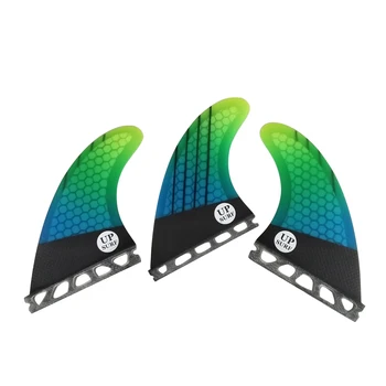 UP-Surf Future Fins Green Gradient color Honeycomb Fiberglass cabon Material surf G5 Size Fins Good Quality tri set Fins
UP-Surf Future Fins Green Gradient color Honeycomb Fiberglass cabon Material surf G5 Size Fins Good Quality tri set Fins
