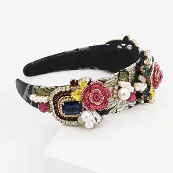 Western Baroque Bandana Full Jewelry Rhinestone Rose Flower Leaves Prom Headband 24BC
Western Baroque Bandana Full Jewelry Rhinestone Rose Flower Leaves Prom Headband 24BC