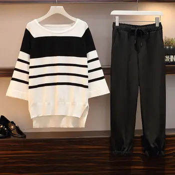 plus size 4Xl spring autumn new women two-piece sets outfits 3/4 sleeve Knitted Tops and pants casual korean Female tracksuit
plus size 4Xl spring autumn new women two-piece sets outfits 3/4 sleeve Knitted Tops and pants casual korean Female tracksuit