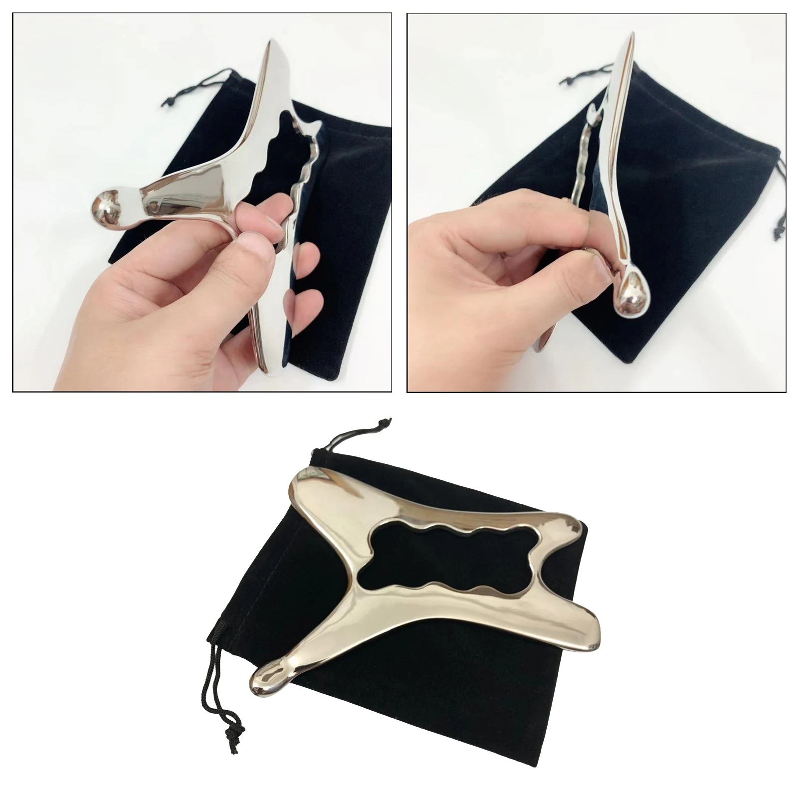 Myofascial Stainless Steel Gua Sha Scraping Massage Tool Easy to Carry Facial Massage Jade Roller Firming Skin Remove Wrinkles Myofascial Stainless Steel Gua Sha Scraping Massage Tool Easy to Carry Facial Massage Jade Roller Firming Skin Remove Wrinkles