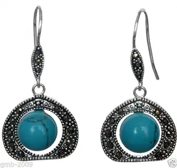 SPECIAL DESIGNED VINTAGE 925 SILVER 10MM BLUE Natural jade BEAD MARCASITE HOOK EARRINGS 11/2"
SPECIAL DESIGNED VINTAGE 925 SILVER 10MM BLUE Natural jade BEAD MARCASITE HOOK EARRINGS 11/2"
