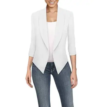 Women Open Front Solid Color Long Sleeve Lapel Blazer Irregular Suit Jacket
Women Open Front Solid Color Long Sleeve Lapel Blazer Irregular Suit Jacket