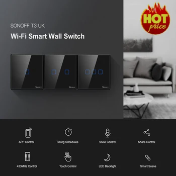 Sonoff T3US EU UK 120 Size 1/2/3 Gang TX 433Mhz RF Remoted Controlled Wifi Switch With Alexa Google Home Ewelink Smart Home
Sonoff T3US EU UK 120 Size 1/2/3 Gang TX 433Mhz RF Remoted Controlled Wifi Switch With Alexa Google Home Ewelink Smart Home