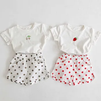 Baby Girls Clothes Set Strawberry cherry T-shirt + polka dot shorts 2PCS Outfits Summer Newborn Kids Baby Girls Clothing
Baby Girls Clothes Set Strawberry cherry T-shirt + polka dot shorts 2PCS Outfits Summer Newborn Kids Baby Girls Clothing