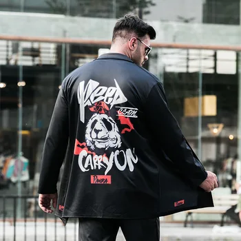 Plus size men's thin hip-hop increase cape coat loose tide robe
Plus size men's thin hip-hop increase cape coat loose tide robe