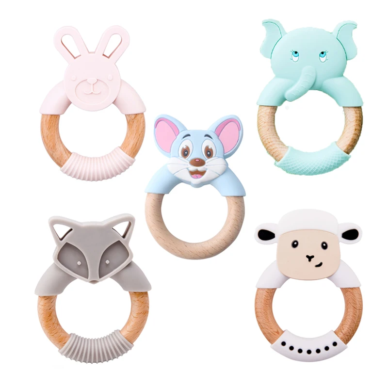 1PC Baby Silicone Teether Toys Beech Wooden Ring Multiple Animals Hand Teething Rattles Chew Play Comfort Toys Baby Teether
1PC Baby Silicone Teether Toys Beech Wooden Ring Multiple Animals Hand Teething Rattles Chew Play Comfort Toys Baby Teether