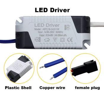 1PCS LED Constant Driver 1-3W 4-5W 4-7W 8-12W 18-24W 300mA Power Supply Light Transformers for LED Downlight Lighting AC85-265V
1PCS LED Constant Driver 1-3W 4-5W 4-7W 8-12W 18-24W 300mA Power Supply Light Transformers for LED Downlight Lighting AC85-265V