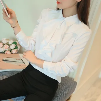 Ladies Office Work Wear Blouse Women Fashion Elegant Ruffles Long Sleeve White Blusas Bodysuit Shirt 
Ladies Office Work Wear Blouse Women Fashion Elegant Ruffles Long Sleeve White Blusas Bodysuit Shirt