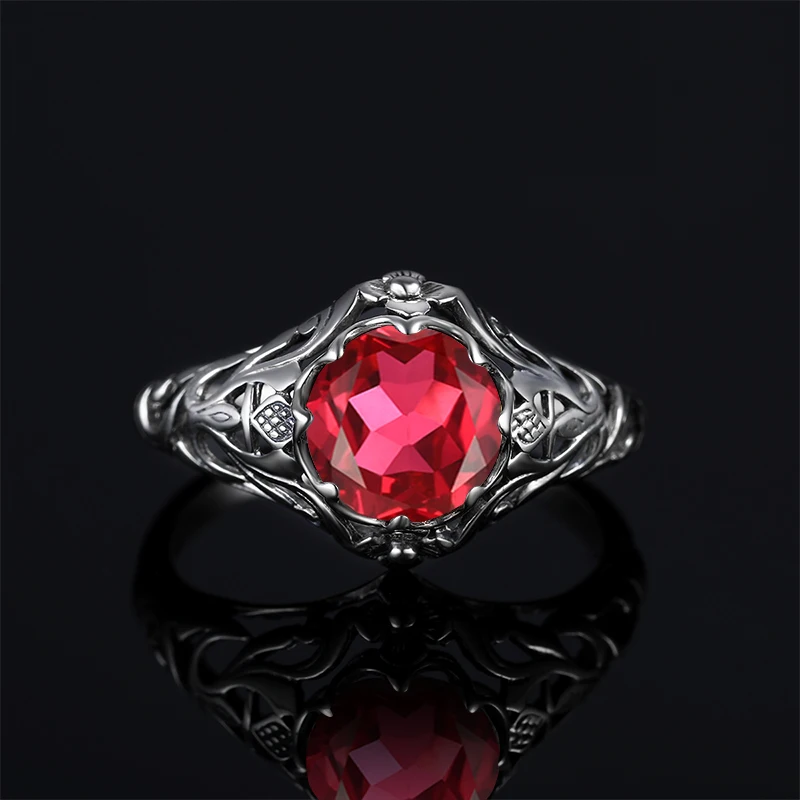 Silver Rings For Women Wedding Engagement Ring Handmade Ruby Gemstones Vintage Flower Engrave Round Shape Designer Fine Jewelry
Silver Rings For Women Wedding Engagement Ring Handmade Ruby Gemstones Vintage Flower Engrave Round Shape Designer Fine Jewelry