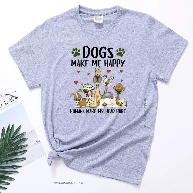 Funny Dogs Make Me Happy Humans Make My Head Hurt Tshirts Women Dog Kawaii Short Sleeve Shirt Men Harajuku Women Clothes Tops
Funny Dogs Make Me Happy Humans Make My Head Hurt Tshirts Women Dog Kawaii Short Sleeve Shirt Men Harajuku Women Clothes Tops