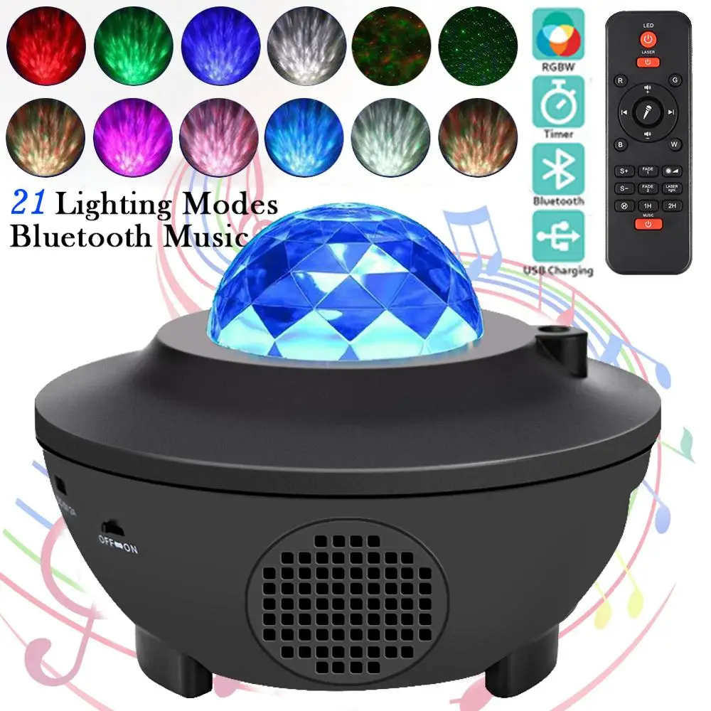 USB LED Star Night Light Music Starry Water Wave LED Projector Light Bluetooth Projector Sound-Activated Projector Light Decor
USB LED Star Night Light Music Starry Water Wave LED Projector Light Bluetooth Projector Sound-Activated Projector Light Decor
