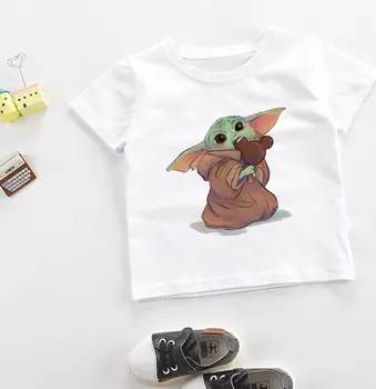2020 Summer Girl Tops Beautiful Cartoon Baby Yoda Print Kids Tshirt Round Neck Vogue Novelty Boys T-shirt Harajuku Girls T Shirt
2020 Summer Girl Tops Beautiful Cartoon Baby Yoda Print Kids Tshirt Round Neck Vogue Novelty Boys T-shirt Harajuku Girls T Shirt