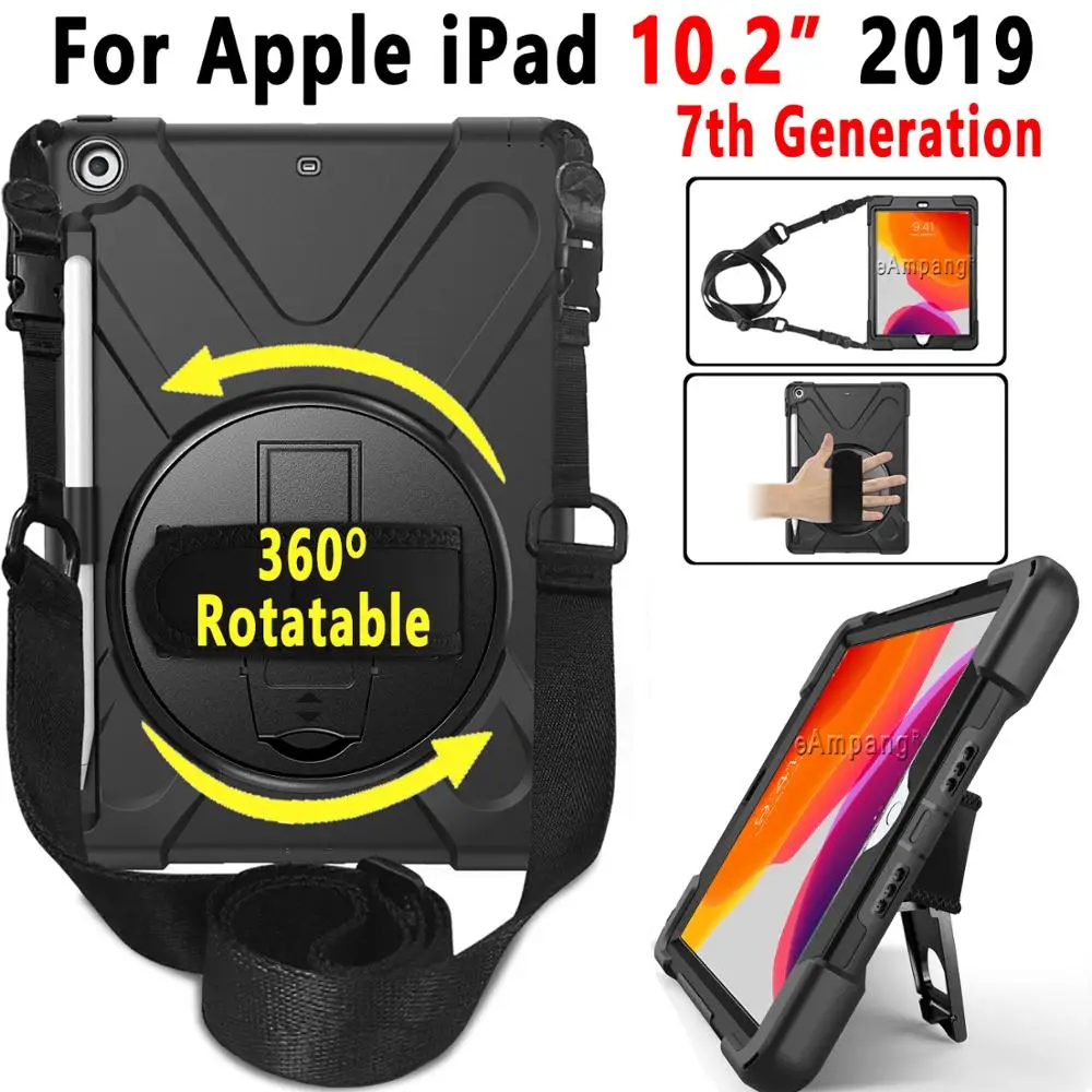 360 Rotating Shockproof Case for Apple iPad 10.2 2019 7 7th Generation Case with Pencil Holder Cover Funda Hand Shoulder Strap
360 Rotating Shockproof Case for Apple iPad 10.2 2019 7 7th Generation Case with Pencil Holder Cover Funda Hand Shoulder Strap