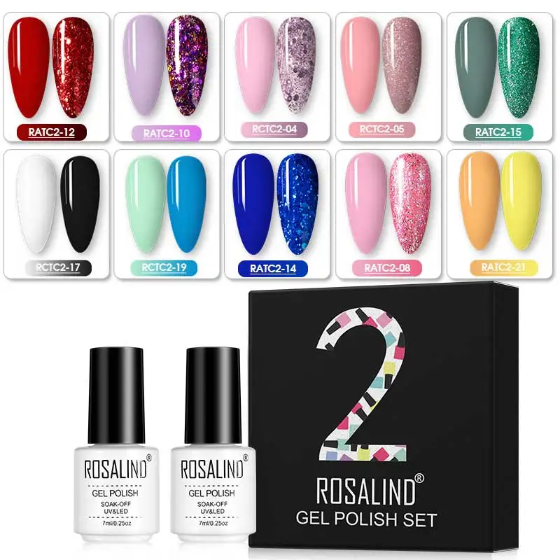 ROSALIND Gel Nail Polish 2Pcs/Set Varnishes Hybrid Semi Permanent UV Base Top Coat Set For Nail Art Manicure Kit Gel Polish Set
ROSALIND Gel Nail Polish 2Pcs/Set Varnishes Hybrid Semi Permanent UV Base Top Coat Set For Nail Art Manicure Kit Gel Polish Set