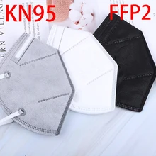 Blauw Roze Grijs Wit Zwart 50 20 100 Pcs Beschermende Gezicht Mond Maskers Ffp2.respirator Filter Gezichtsmasker Ffp 2 Wasbare herbruikbare(China)