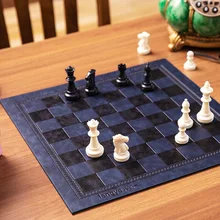 Embossed Design PVC Leather International Chess Board Games Mat Checkers Universal Chessboard Birthday Gift Table Pad
Embossed Design PVC Leather International Chess Board Games Mat Checkers Universal Chessboard Birthday Gift Table Pad