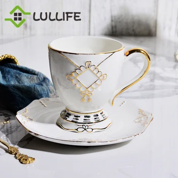 Luxury Coffee Cup Ceramic Coffee Mug Gold Inlay Tea Cup Coffee Cup and Saucer European Royal Style Tea Set Home Drinkware Set
Luxury Coffee Cup Ceramic Coffee Mug Gold Inlay Tea Cup Coffee Cup and Saucer European Royal Style Tea Set Home Drinkware Set